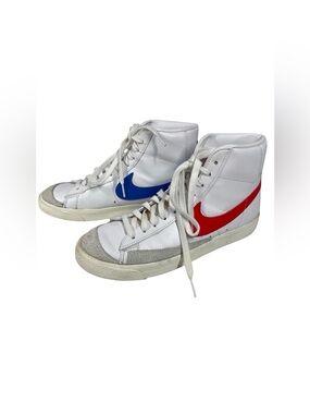 Nike Blazer ‘77 Mid Sneakers Retro Vintage Mens 7.5 White Red Blue BQ6806-117